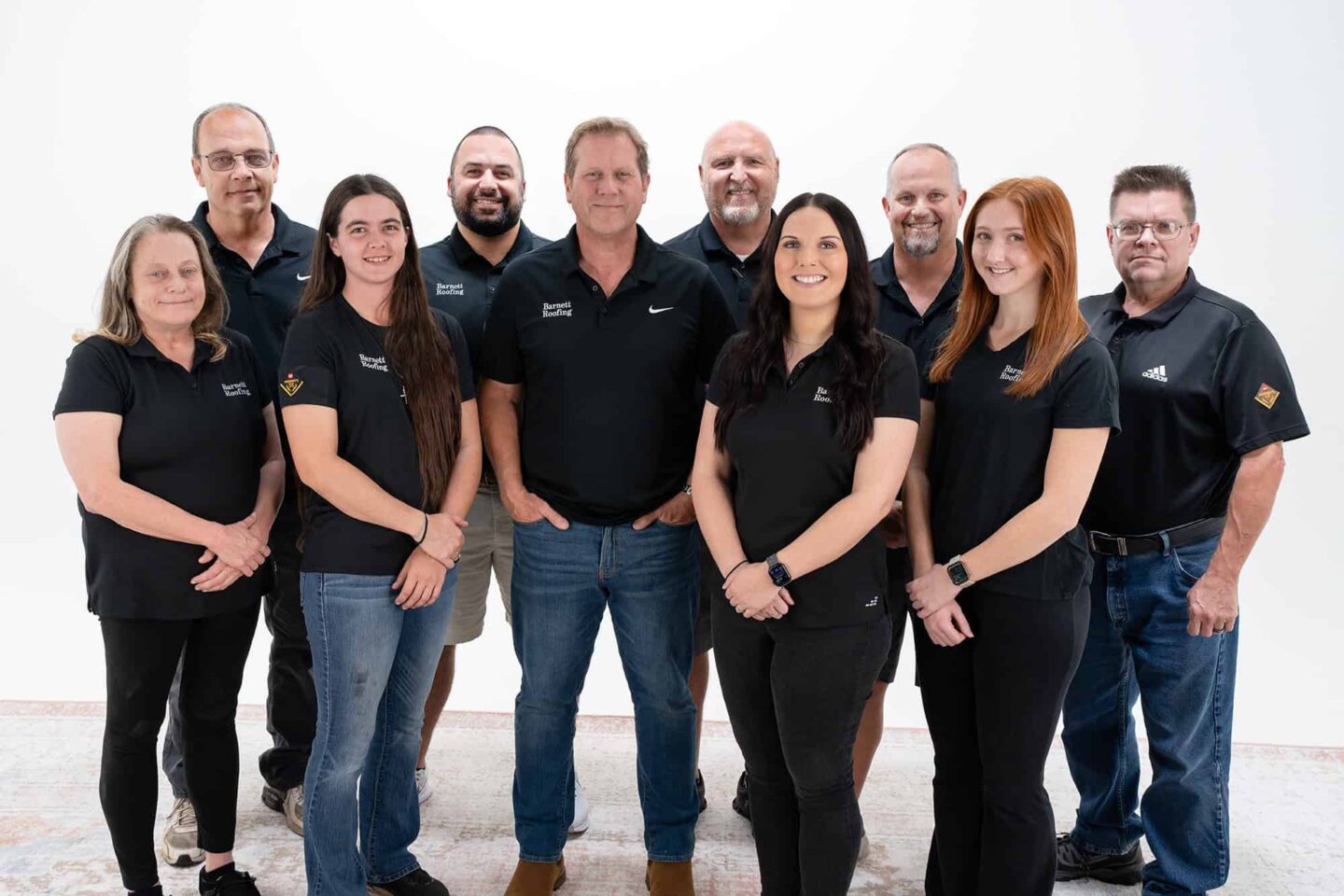 The Barnett Roofing team gathered together for a group photo
